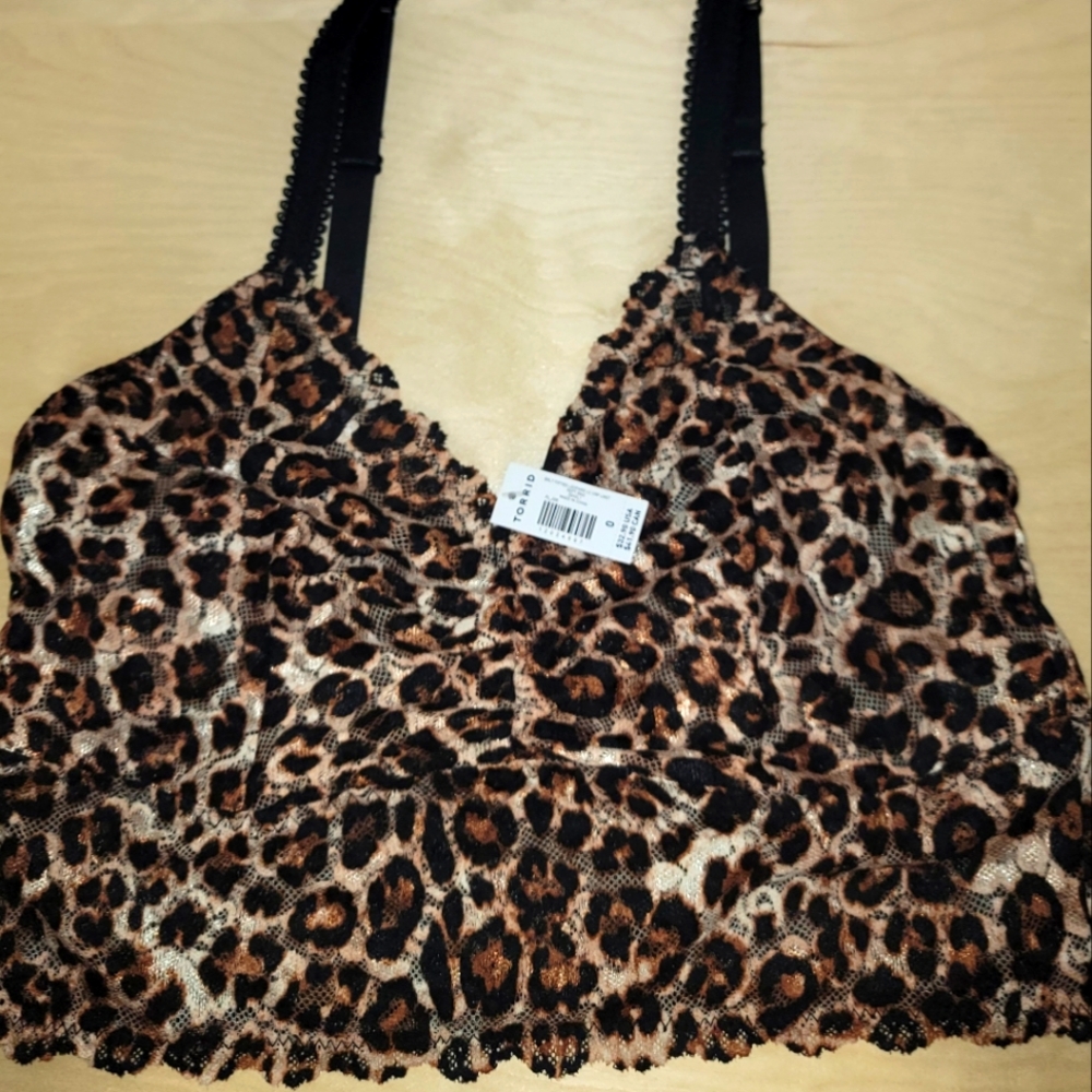 Torrid Leopard Bralette, Size 0